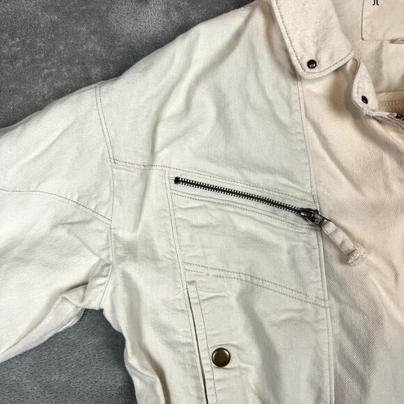 Pilcro Anthropologie Tidal Moto  White Utility Jacket Womens M White - Picture 4 of 11